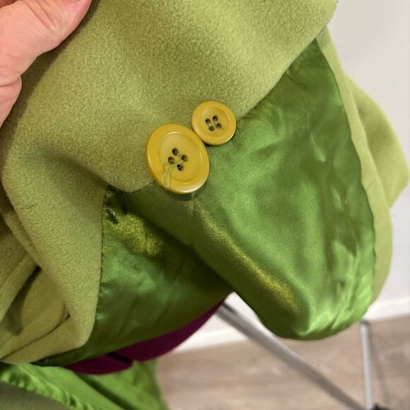 Nicole Wool Cashmere Single Breast Mid Length Clat in Green sz M - Picture 7 of 13